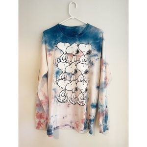 🏝️ Snoopy Peanuts Tie Dyed Long Sleeve T-Shirt M